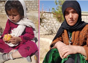 زهرا و کودکانش برای نجات از گرسنگی چهار شبانه‌روز از اشترلی تا مرکز دایکندی پیاده‌روی کردند