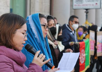 گردهمایی اعتراضی در حمایت از زنان افغانستان در شهر (رم) ایتالیا