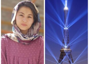 تصویر مرضیه بر برج ایفل تابانده می‌شود